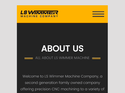 LS Wimmer Machine Company industry machine responsive website