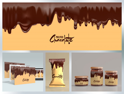 Melted Chocolate vector. Drip dark chocolate Banner template cream design elegant fluid gradient illustration ui