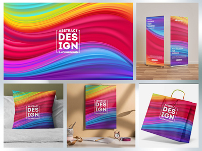 Abstract Colorful Flow poster designs template, Dynamic Color