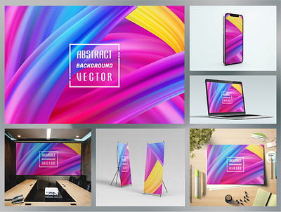 Colorful backgrounds abstract vector, Gradient Fluid Background branding design dynamic electronic elegant fluid gradient illustration ui vector