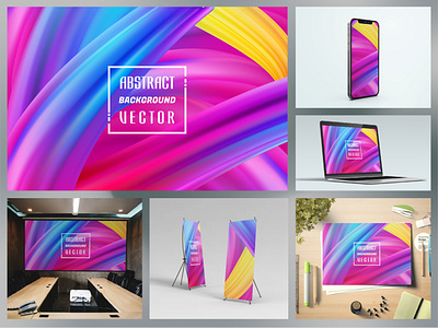 Colorful backgrounds abstract vector, Gradient Fluid Background