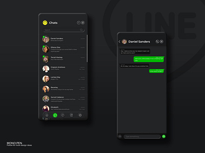 LINE Messaging App UI/UX Redesign app app design application branding design illustrator minimal mockup photoshop ui ui ux ui ux design ui design ui inspiration uidesign uiinspiration uiux ux web website design