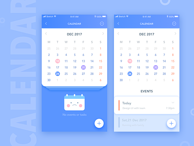 Calendar app calendar color sketch ui