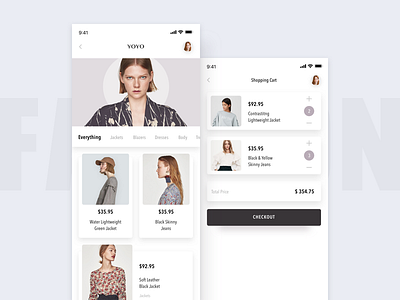 shopping app card list shopping sketch ui