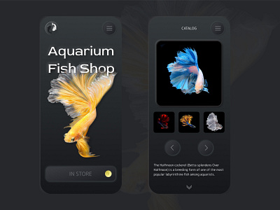 Aquarium Fish Shop (mobile version) design graphic design landing page landingpage ui webdesign website design