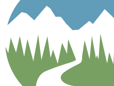 Logo Redux engineering logo mountains river trees