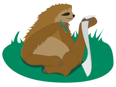 De Diddle Daddle Sloth mascot procrastination sloth spokane sposw startup weekend to do