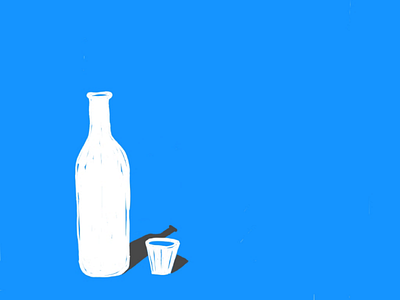 Bottle and Glass illustration