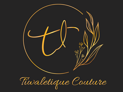 Tiwaletique Couture logo design creative logo designstocker golden black logo design luxury logo minimalistic new look typography