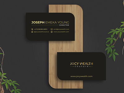 Jocy Wealth Businss card design branding business stationary businesscard designstockers digithinker golden graphic design illustrator cc luxury