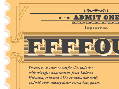 FFFFOUND Ticket design ffffound sarah mick ticket type typography wip