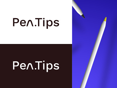 Pen.Tips Logo agency apple art branding identity logo logo design pencil technology typography wordmark