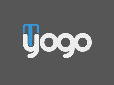 Yogo Logo blue branding card gray logo white yogo