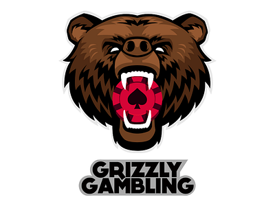 Grizzly Gambling bear branding gambling grizzly logo poker vector