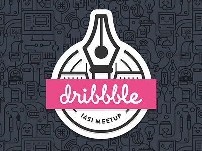 Dribbble Iasi Meetup badge city clean creative design dribbble grey iasi illustration lettering logo meetup