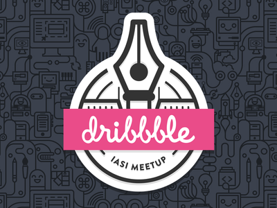 Dribbble Iasi Meetup badge city clean creative design dribbble grey iasi illustration lettering logo meetup