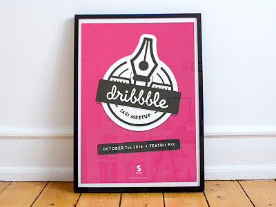 Dribbble Iasi Meetup badge city clean creative design dribbble grey iasi illustration lettering logo meetup