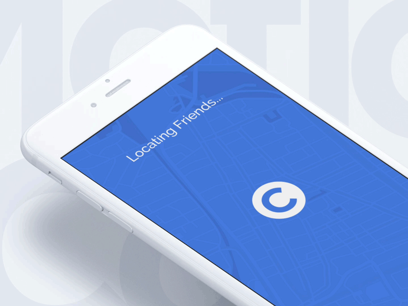 Friends Location Animation for CoMotion App ae animation app blue clean gps ios location minimal radar ui ux
