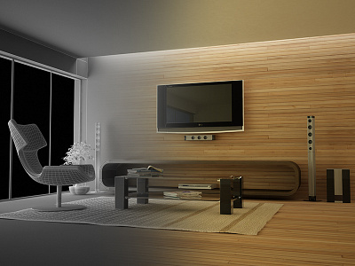 VR Minimalist Interior 3d 3dmax high poly interior model rendering texture vray wireframe