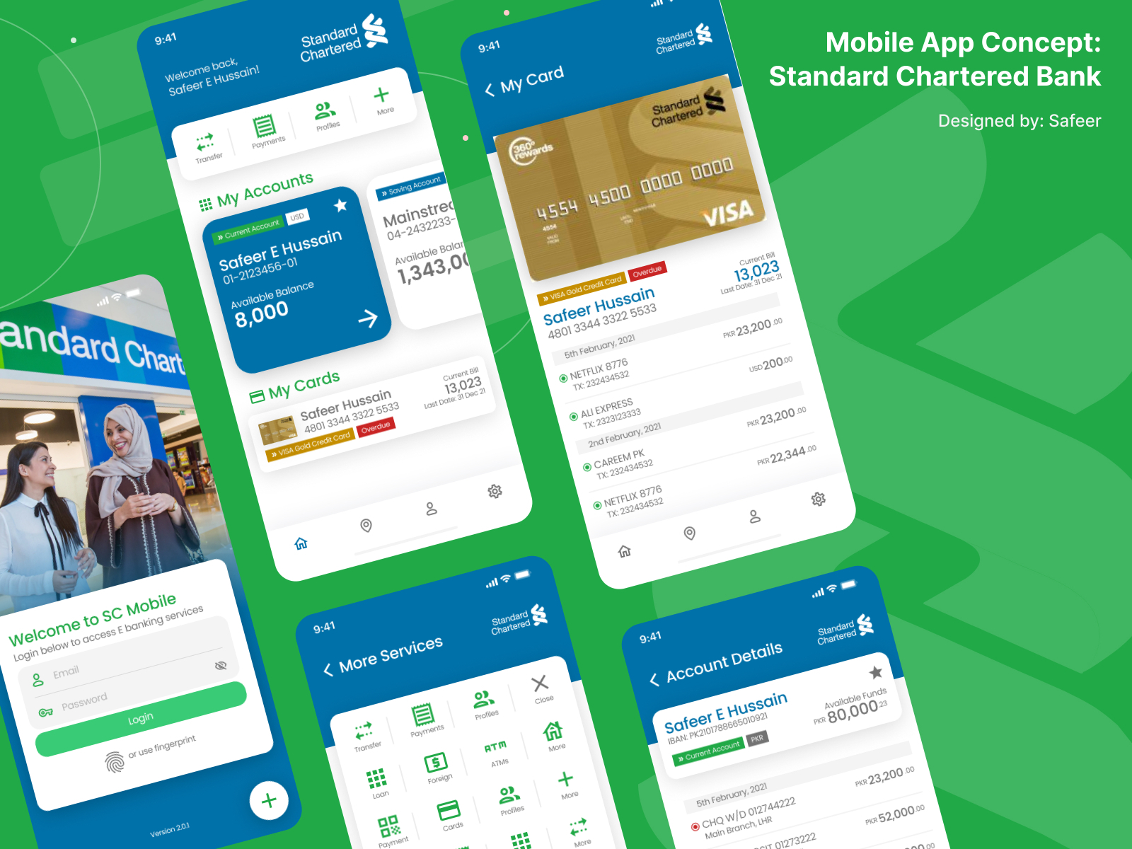 Standard Chartered Bank Mobile App Redesign Concept Pakistan by