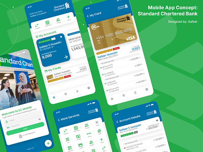 Standard Chartered Bank Mobile App Redesign Concept - Pakistan app bank banking banking app figma mobile mobile app design mobile design mobile ui pakistan redesign user experience user inteface ux