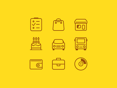 Some Icons app birthday briefcase car icon set icons reports restaurant truck ui ui design wallet