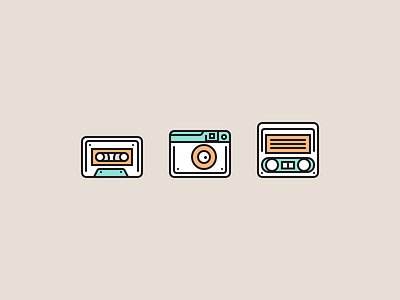 Retro Icons custom design flat icons interface old retro simple ui web