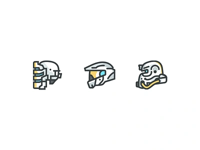 Helmet Series - Video Games clean dead space fallout flat games halo helmet icon icons outline ui video