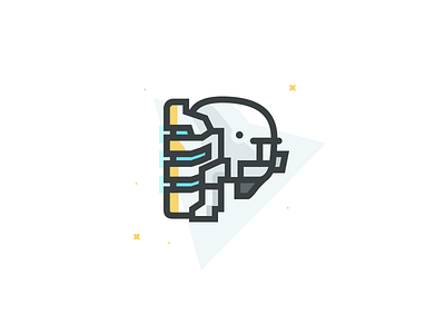 Helmet Series - Isaac Clarke clean dead space design flat games graphic icon icons outline ui video
