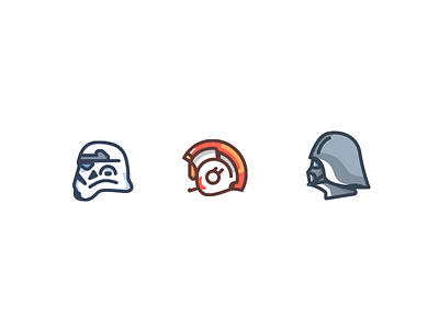 Helmet Series - Star Wars 1 flat helmet icons illustration outline star wars stormtrooper ui vader