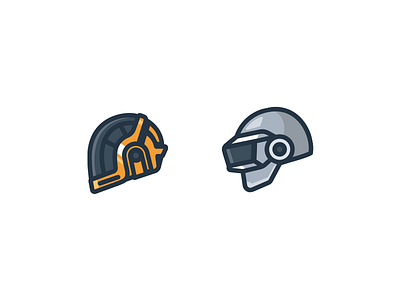 Helmet Series - Daft Punk daft punk flat helmet icons illustration outline ui