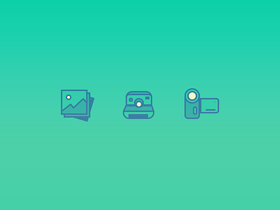 Lightsource Media Icons clean design flat icons illustration media outline picture ui video