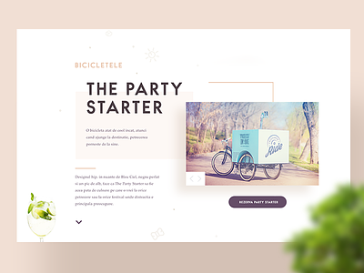 The Party Starter concept design happy party simple slider ui website wip
