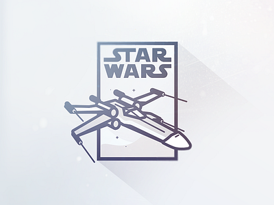 Star Wars Thursday artwork flat iconography illustration outline poster star wars vector xwing