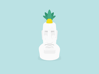 Fruity ideas design fruits icons illustration pineapple statue stone vector
