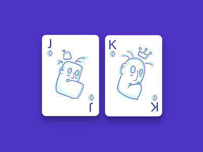 Mad cards cards clean design diamonds icons illustration jack king mad outline playing cards simple vector
