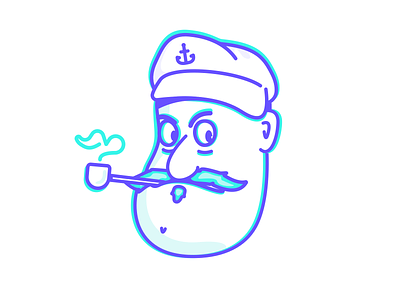 Aye, Captain. artwork captain character character concept clean design head illustration outline sailor simple vector