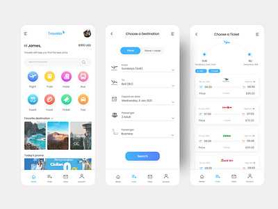 Travello Mobile App design