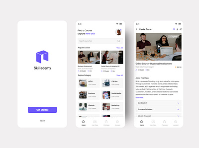 Skillademy Mobile App Design branding design interaction design interface minimal ui ux web web design website