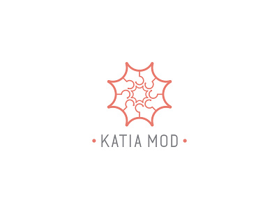 Katia mod Logo branding clothing design dress flower graphic design hanger icon inspiration katia katiamod logo pink shop typography