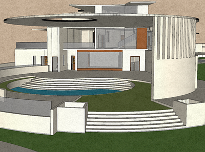 Indoor pool view of a residence. 3d architecture render