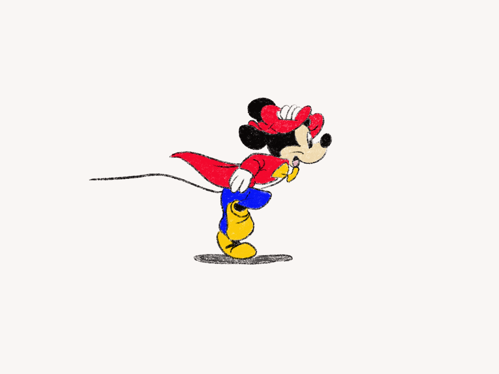 Run Mickey Run 2d character cartoon disney drawing framebyframe ipadpro mickeymouse movement procreate run sketch