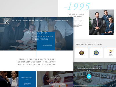 Cummings & Kennedy Law - website redesign pt. 1 blue blue and white corporate desktop design grid design header hero image homepage design landing page law law firm lawyers ui design
