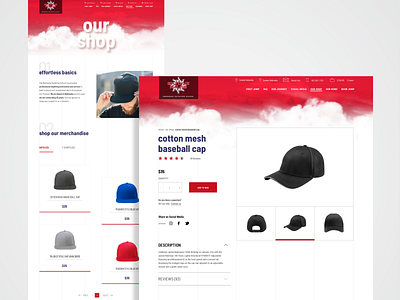 Skydive Atlas - ecommerce caps ecommerce ecommerce design ecommerce shop grid design grid layout hats hero image modular design red shopping sport wordpress