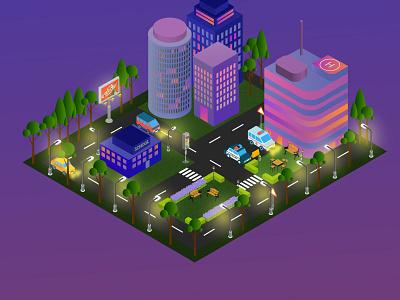 city isometric grid