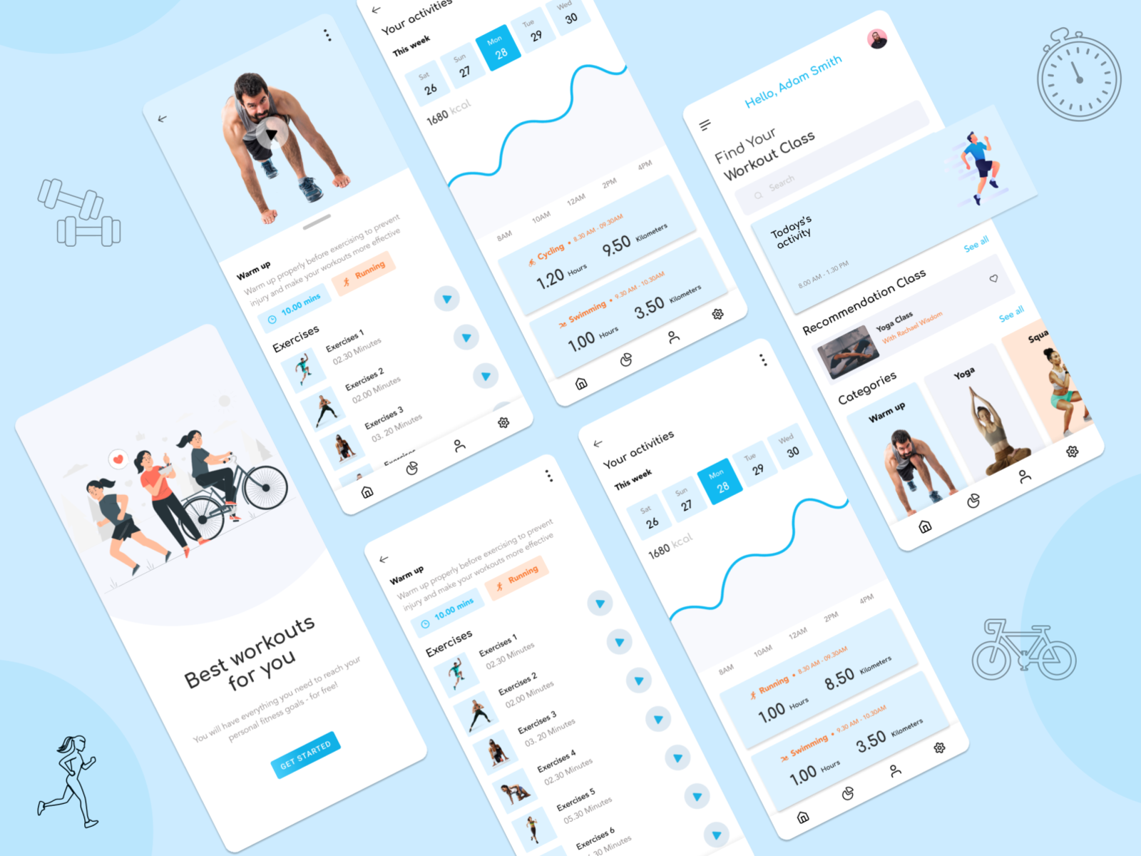 Fitness App Exploration by Asad Hossain on Dribbble