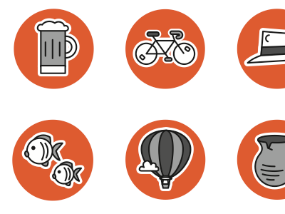 Spirit Magazine Adventure In Icons 1 editorial icons illustration travel vector