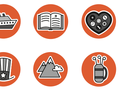 Spirit Magazine Adventure In Icons 2 editorial icons illustration travel vector