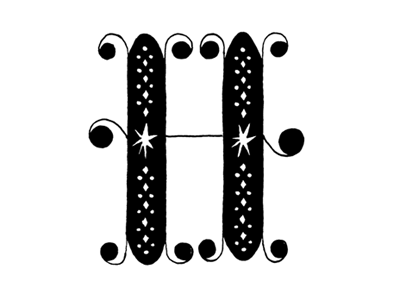 "H" h hand lettering holidays illustration