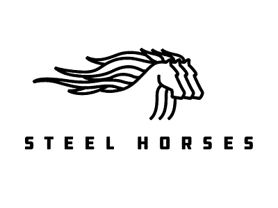 Steel Horses Logo graphic design horse illustrator logo vector